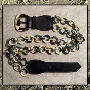 Yves Saint Laurent Vintage Horn or Lucite ring Belt IDK if Authentic!